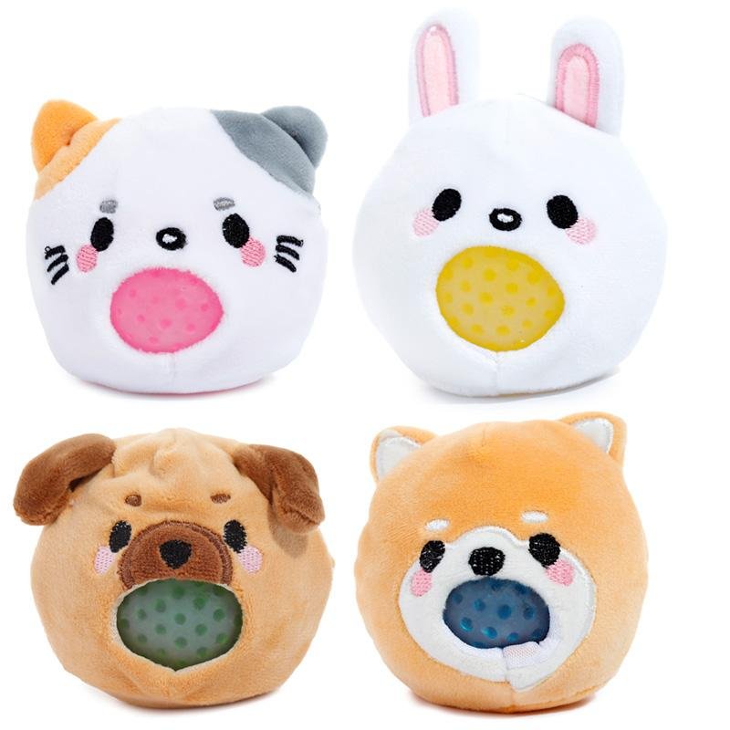 KAWAII - Animaux de Compagnie - 12 Balles 'Squeezies' Anti-Stress