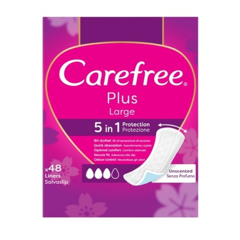 Carefree 5in1 Panty Liners 48 Plus Large Extra Protection