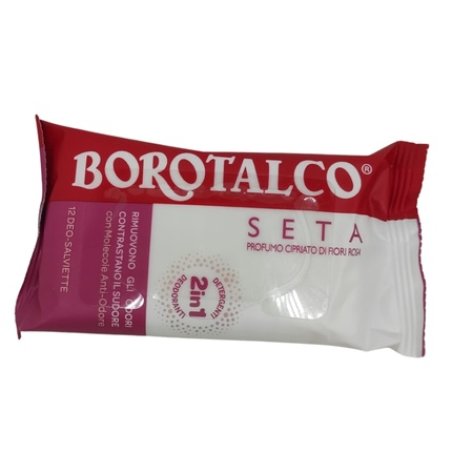 Borotalco Deowipes 12 Pieces Silk Refreshing Body Wipes