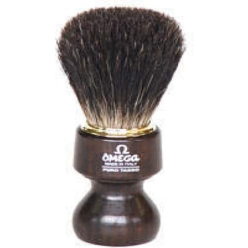 OMEGA Pure Badger 6126 Wood Handle Shaving Brush - Ovangkol