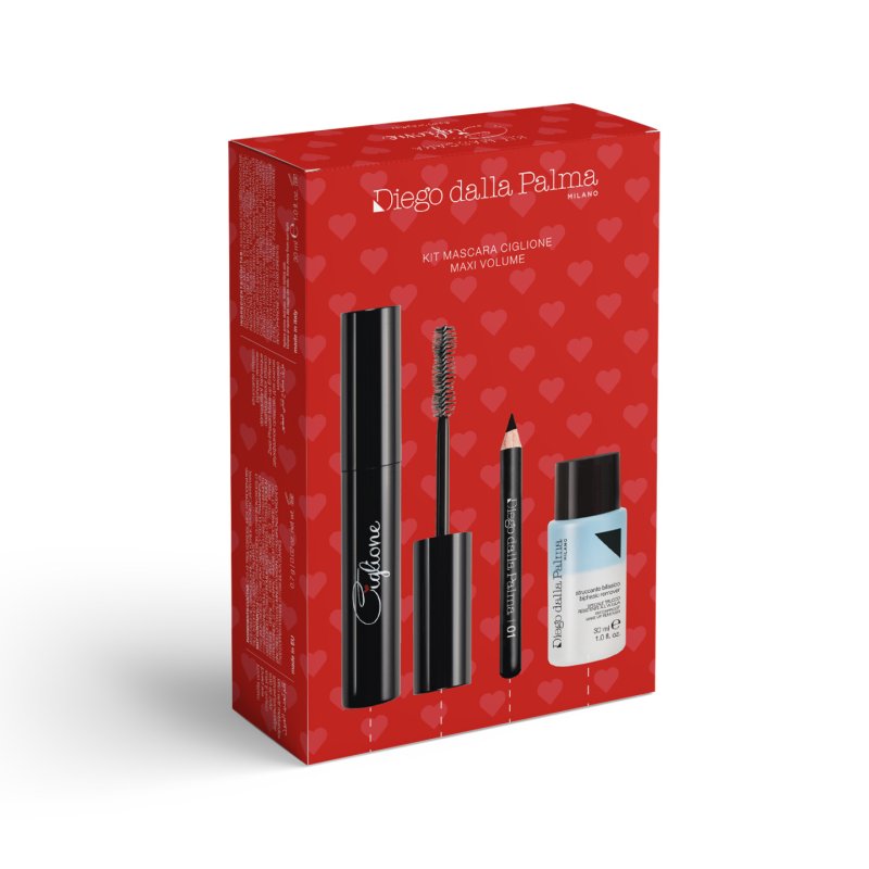 Diego dalla Palma Kit Mascara Ciglione Biphasic Remover WP 30ml Mini Black Pencil 01 9cm