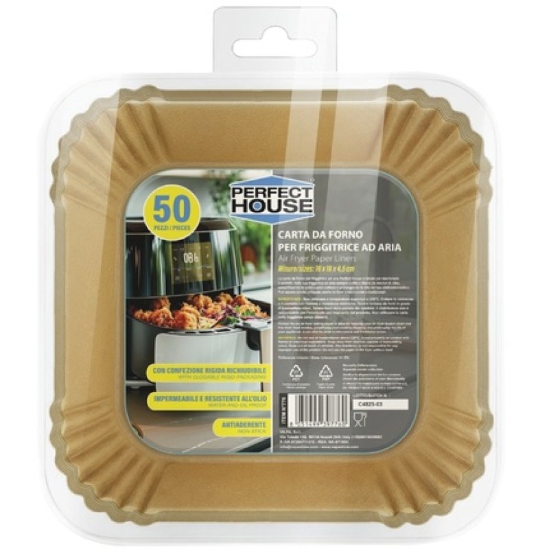 Perfect House Air Fryer Paper Squares 16x16x45 Cm Pack Of 50