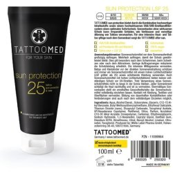 TattooMed Sun Protection FPS25 Sun Cream for Protecting Sensitive Tattoos from Solar Radiation 100ml