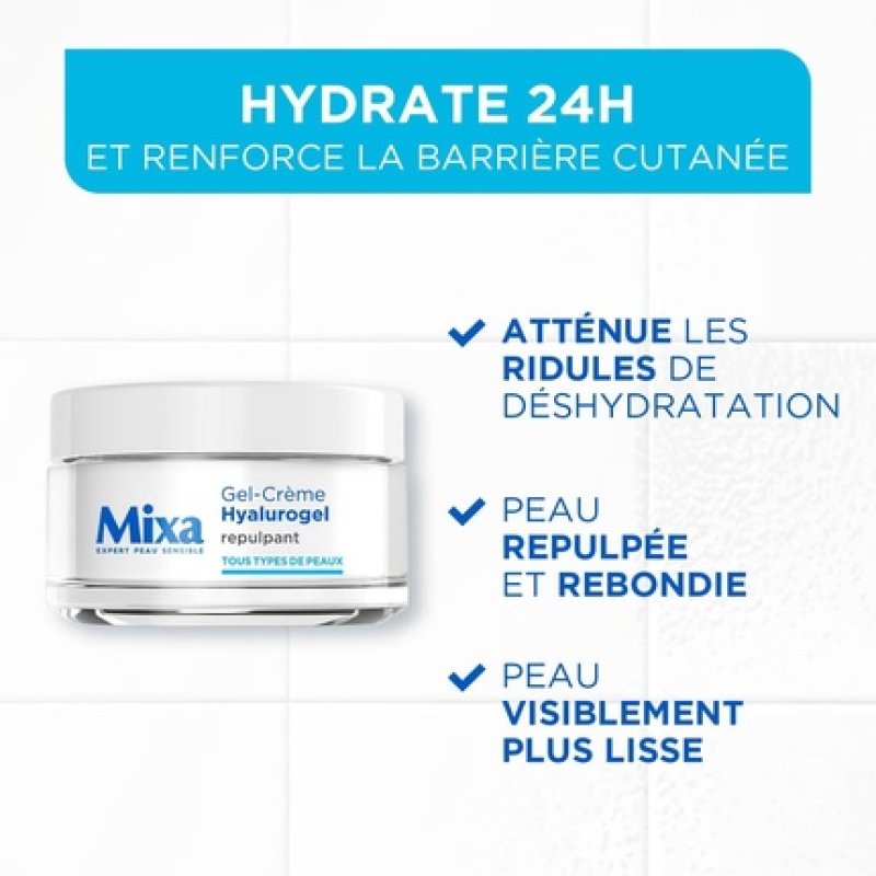 Mixa Hyalurogel 24h Intensive Moisturizing Gel Cream Plumps & Smoothes Fine Lines