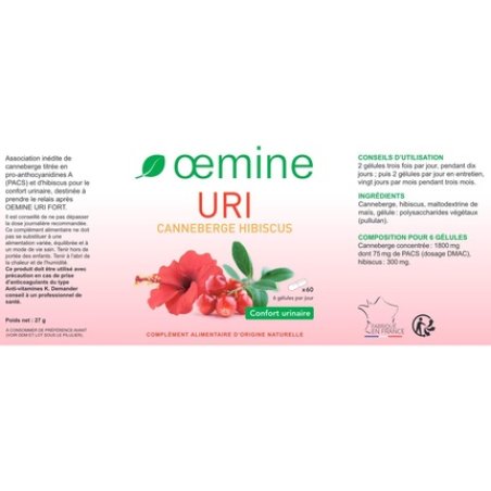 Oemine Uri Cranberry Extract Concentrate 60 Capsules