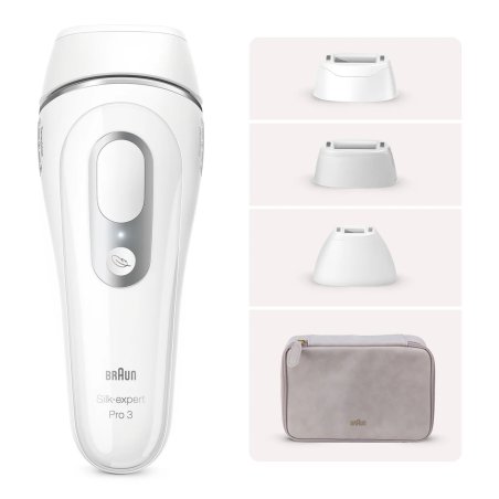 Braun IPL Silk·expert Pro 3 Hair Removal for Home with Storage Bag 3 Attachments