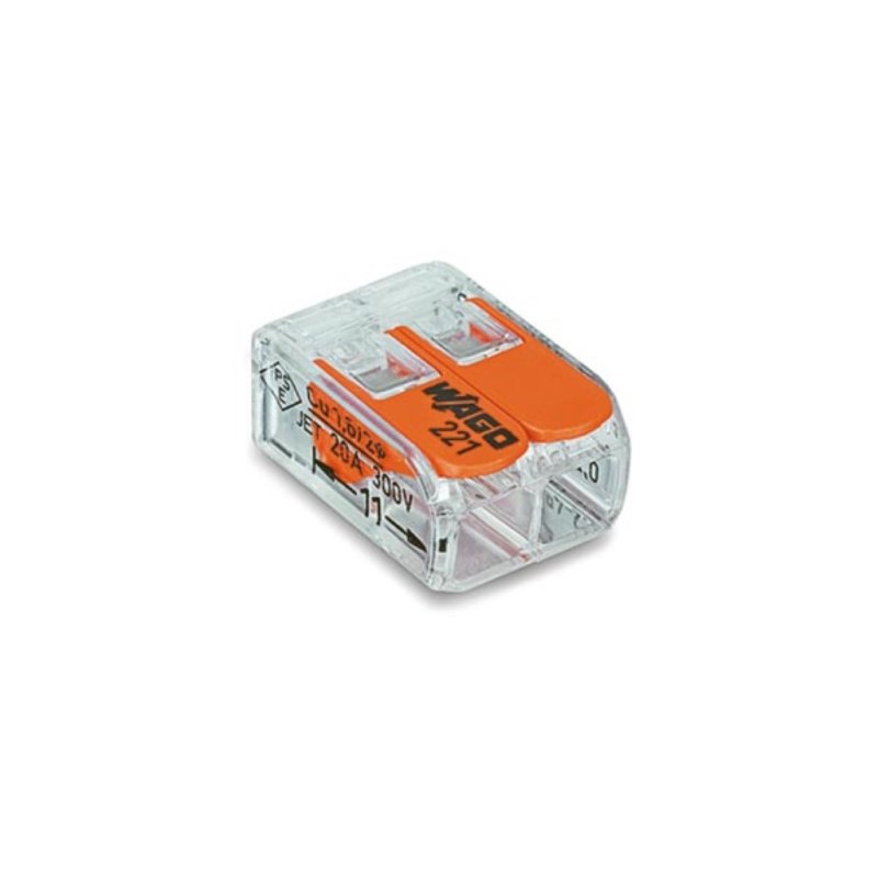 Wago COMPACT SPLICING CONNECTOR 2 x 0.2 - 4 mm² FOR ALL WIRE TYPES - 16 pcs