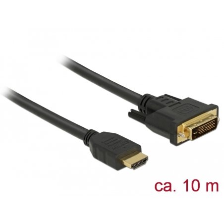 DeLOCK 85657 câble vidéo et adaptateur 10 m HDMI Type A (Standard) DVI Noir