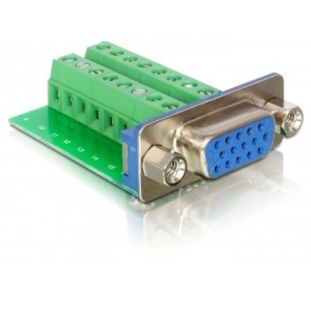 DeLOCK Adapter VGA female Terminal Block 16pin Green
