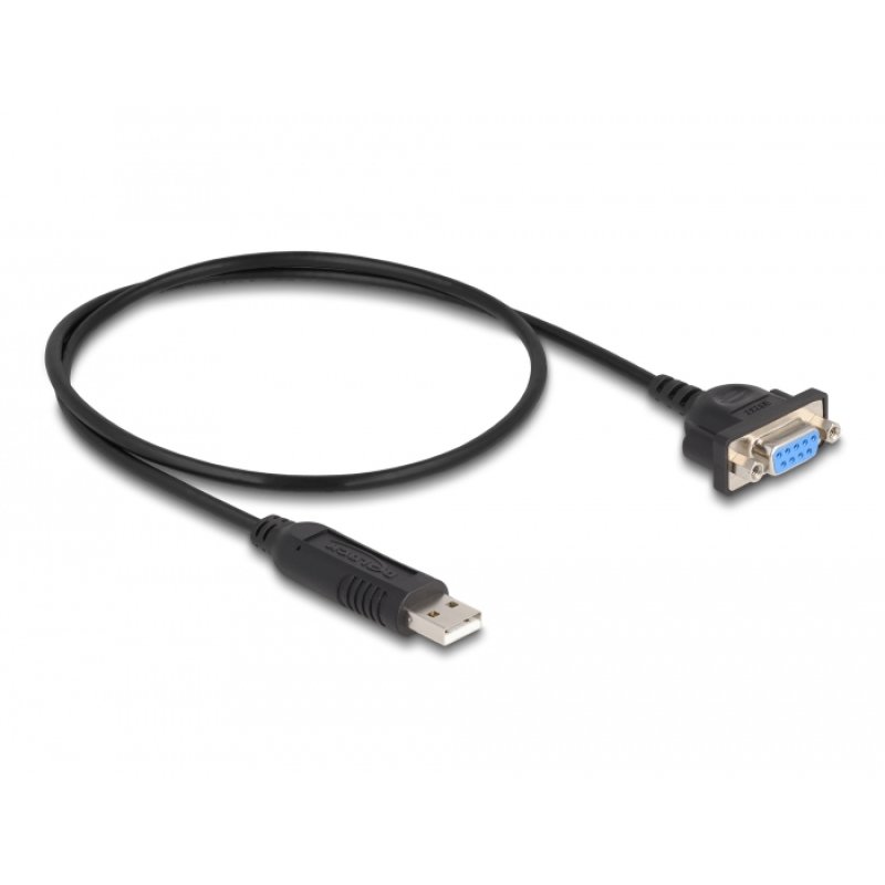 DeLOCK Adaptateur USB 2.0 à Serial RS-232 avec boitier de connecteur Serial compact 50 cm FTDI