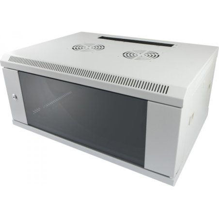 ALLNET Netzwerkschrank 19" 9HE 1-teilig T450mm Lichtgrau SMC-Serie