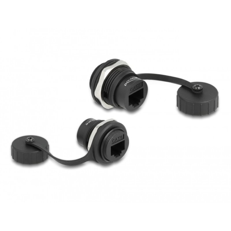 DeLOCK RJ45 Cat.6 built-in connector with protective cap IP67 dust and waterproof