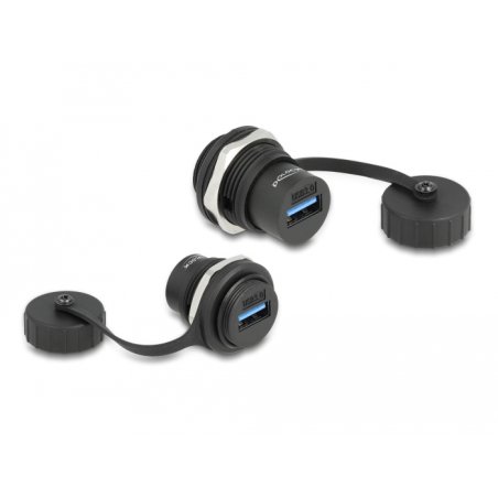 DeLOCK USB 3.2 Gen 1 Type-A built-in connector with protective cap IP67 dust and waterproof