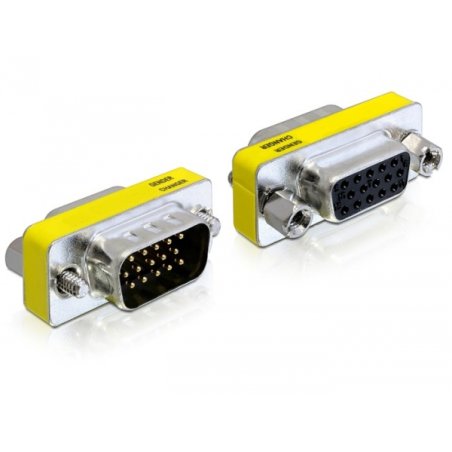 DeLOCK 65250 changeur de genre de câble VGA (D-Sub) Noir, Argent, Jaune