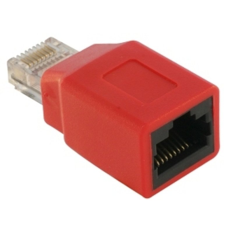 DeLOCK RJ45 Crossover Adapter male - female RJ45 M/F Rouge