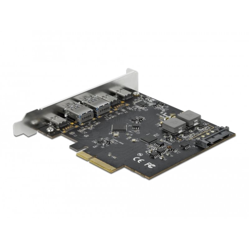 DeLOCK PCI Express x4 Card to 3 x USB Type-C 2 x USB Type-A - SuperSpeed USB 10 Gbps