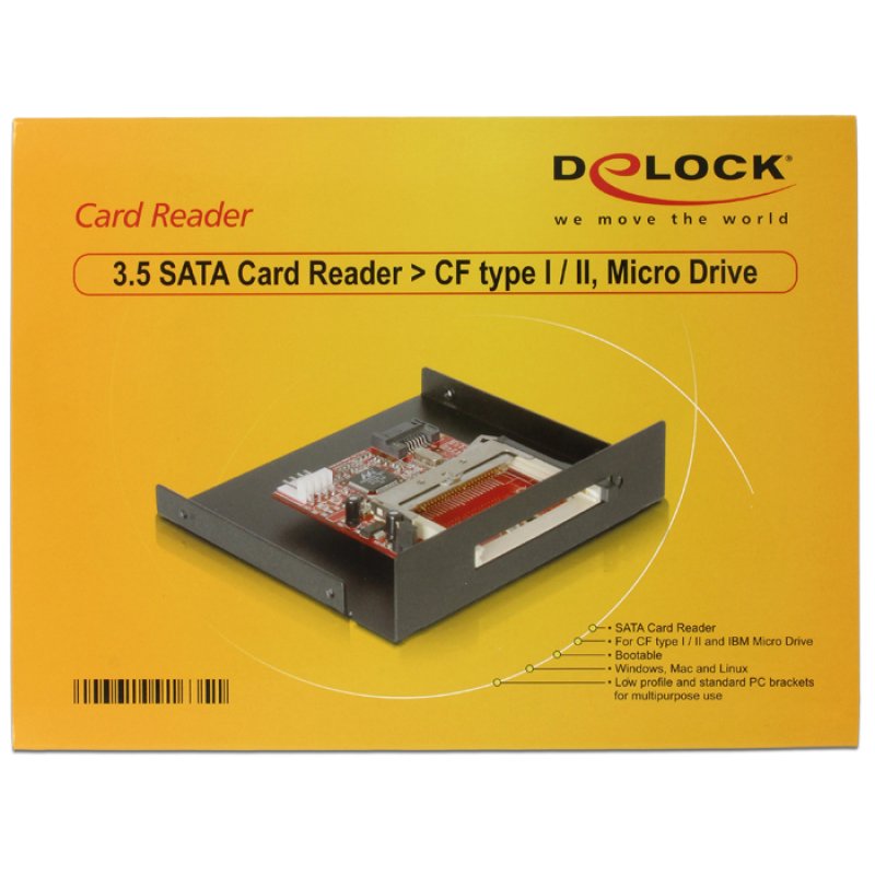 CardReader SATA Delock 8cm (3,5") zu CFI/II