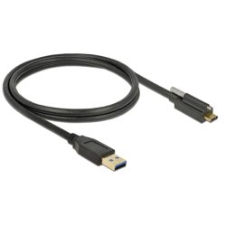DeLOCK 83717 USB cable USB 3.2 Gen 2 (3.1 Gen 2) 1 m USB A USB C Black