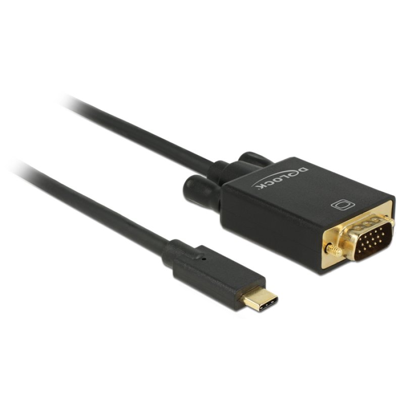 DeLOCK 85263 video cable adapter 3 m USB Type-C VGA (D-Sub) Black