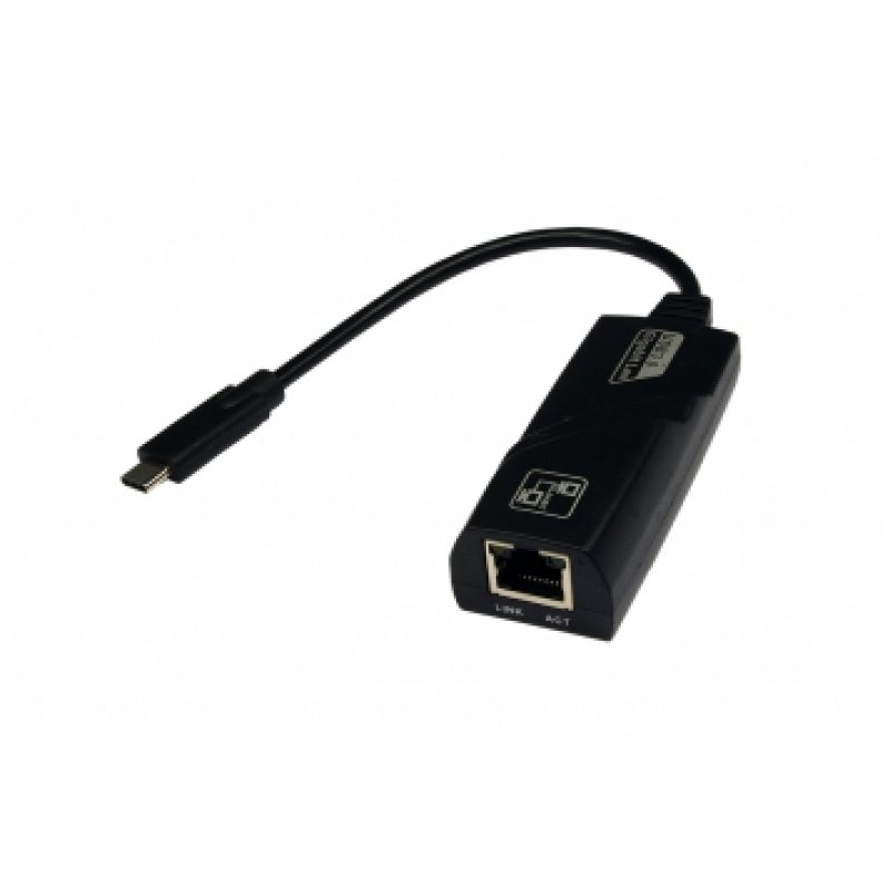 EX-1318 USB 3.1 C-male RJ-45 Schwarz Kabelschnittstellen-/adapter