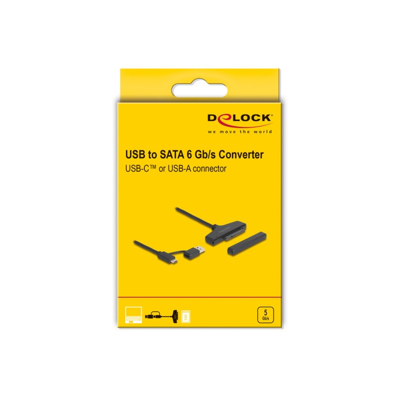 DeLOCK Convertisseur USB à SATA 6 Gb/s avec connecteur USB Type-C ou USB Type-A