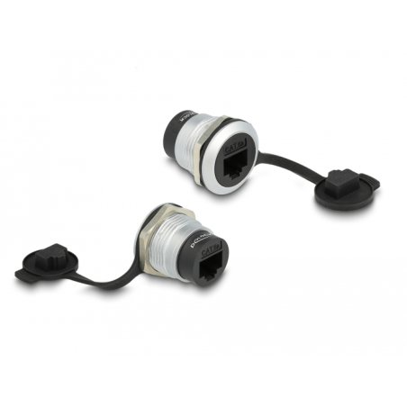 DeLock RJ45 Cat.6A Einbaubuchse mit Staubschutzkappe