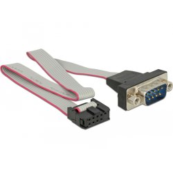 DeLOCK 89900 câble Série Gris 0,25 m RS-232 DB9 9-pin COM