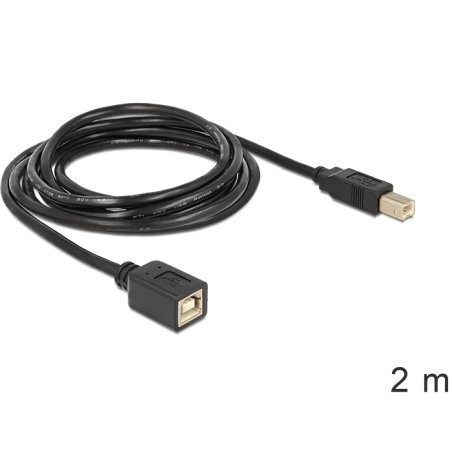 DeLOCK USB2.0-B - USB2.0-B, 2m câble USB USB B Noir