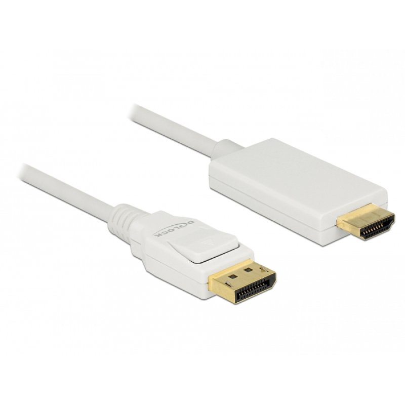 DeLOCK 83817 câble vidéo et adaptateur 1 m DisplayPort HDMI Blanc