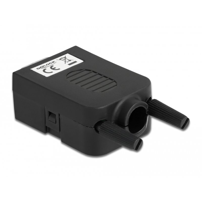 DeLOCK 66232 wire connector Sub-D 9, 10 pin terminal block Black