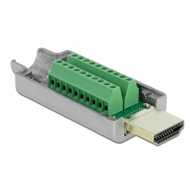 DeLOCK Adaptateur HDMI-A mâle à bornier avec boitier en métal
