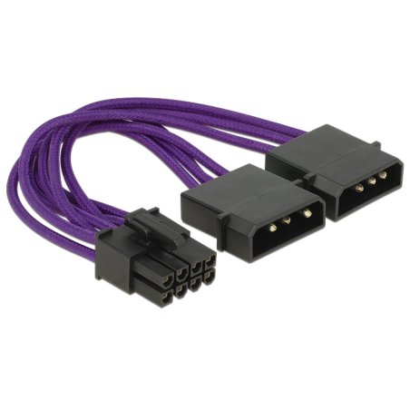 DeLOCK 4-polig 8-polig PCIe (ST-ST) 15cm Purple