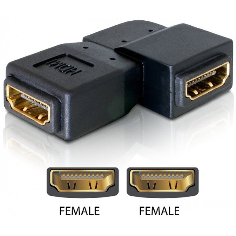 DeLOCK Adapter HDMI female HDMI female 90° left HDMI 1.3 Black
