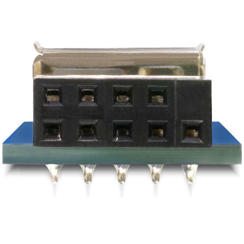DeLOCK 9-pin 2.54 mm/2 x USB 2.0 1 x 9-pin 2.54 mm 2 x USB 2.0-A Noir, Bleu, Argent
