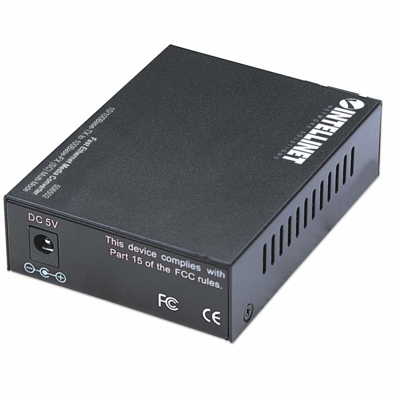 Intellinet 506502 convertisseur de support réseau 100 Mbit/s 1310 nm Multimode Noir
