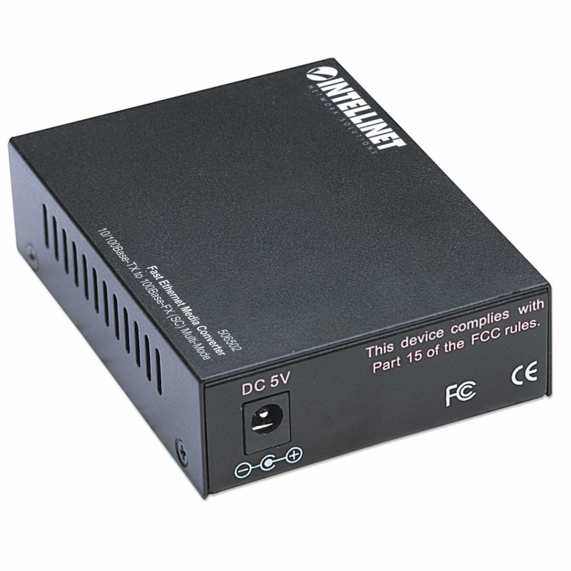 Intellinet Fast Ethernet Media Converter, 10/100Base-Tx to 100Base-Fx (SC) Multi-Mode, 2 km (1.24 mi)