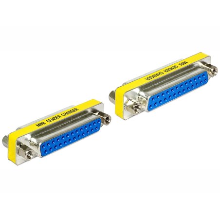 DeLOCK 65483 changeur de genre de câble Sub-D 25 Bleu, Argent, Jaune