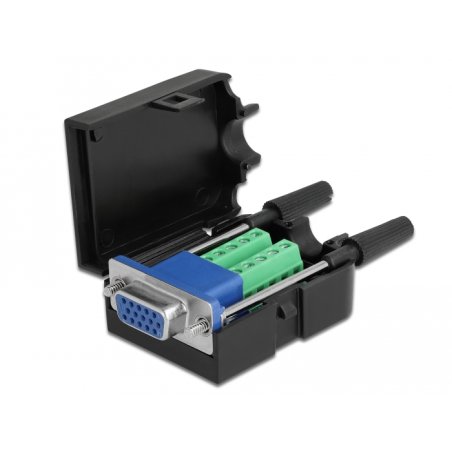 DeLOCK 66259 connecteur de fils 10, bornier 10 broches Noir, Bleu