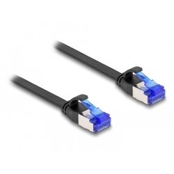DeLOCK RJ45 Flat Patch Cable plug to plug Cat.6A flexible 1 m black