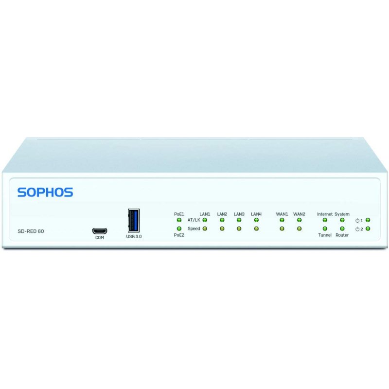 Sophos SD-RED 60 dispositif de gestion de réseau 850 Mbit/s Connexion Ethernet, supportant l'alimentation via ce port