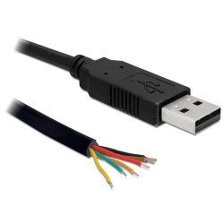 DeLOCK USB2.0/TTL 6 1.8m USB cable Black