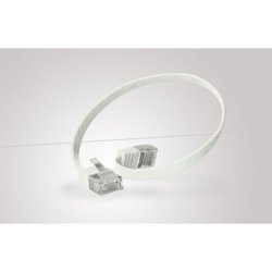 Patchk.CAT6 UTP 0,5m flach white