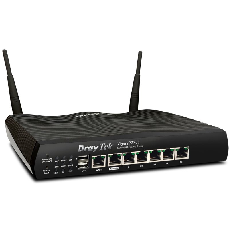 DrayTek Vigor2927ac wireless router Gigabit Ethernet Dual-band (2.4 GHz / 5 GHz) 4G Black