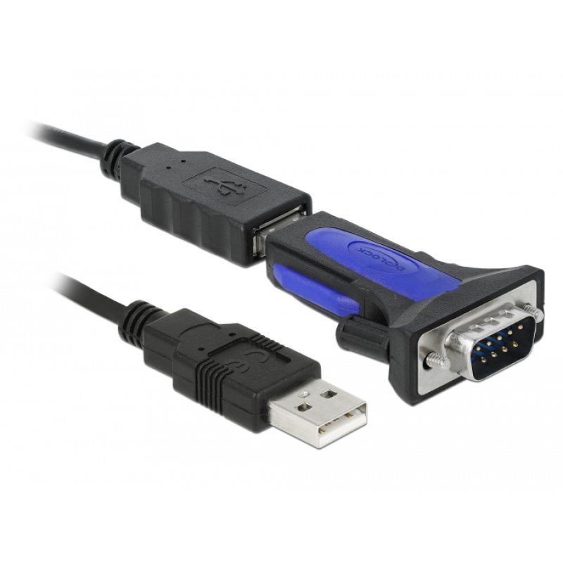DeLOCK 66280 serial cable Black 0.8 m USB Type-A DB-9