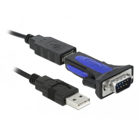 DeLOCK 66280 serial cable Black 0.8 m USB Type-A DB-9