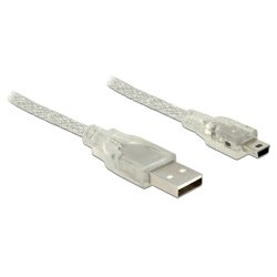 USB2.0 DeLOCK USB - Mini USB ST/ST 5m durchsichtig