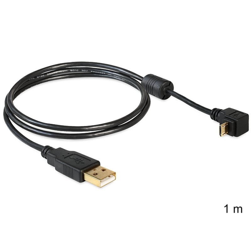 DeLOCK USB2.0 1m câble USB USB A Micro-USB B Noir