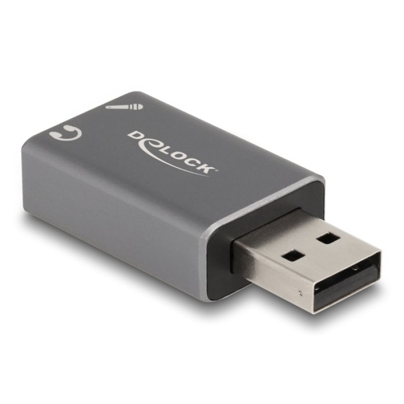 DeLOCK 66633 changeur de genre de câble USB 2.0 Type-A 3.5 mm 3 pin, Gris