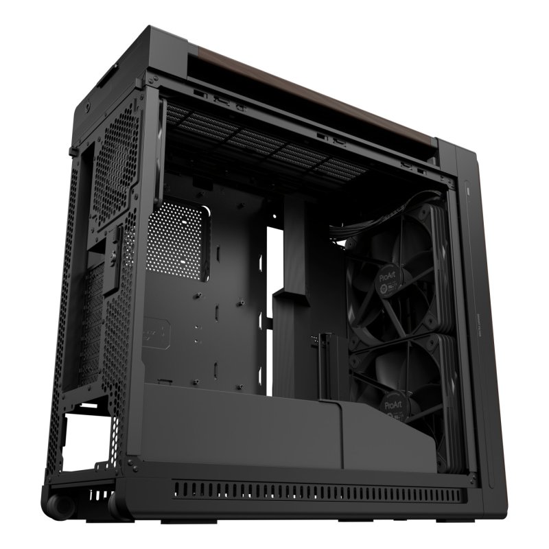 ASUS ProArt PA602 Wood Edition Modern Black - Metal Panel Midi Tower Black, Wood