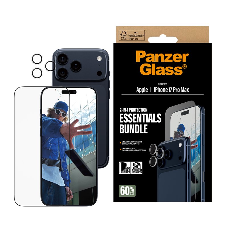 PanzerGlass 2-in-1 Essentials Bundle iPhone 17 Pro Max